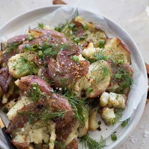 Smashed Potatoes with Green Onion & Dill