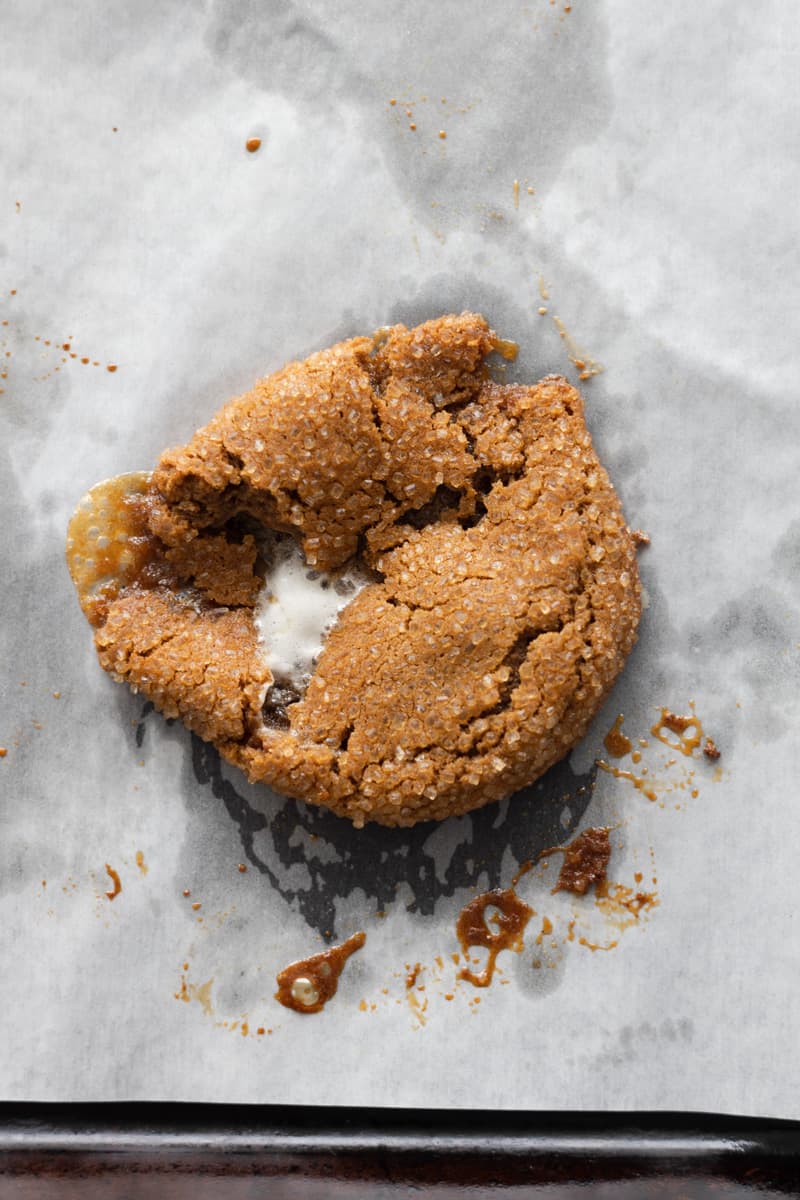 Overbaked cookie with almost no white marshmallow remaining. 