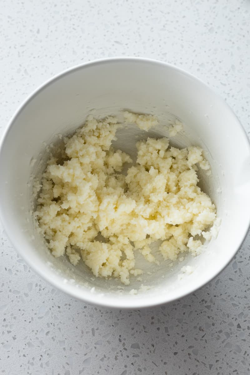 Butter and sugar creamed in a large bowl. 