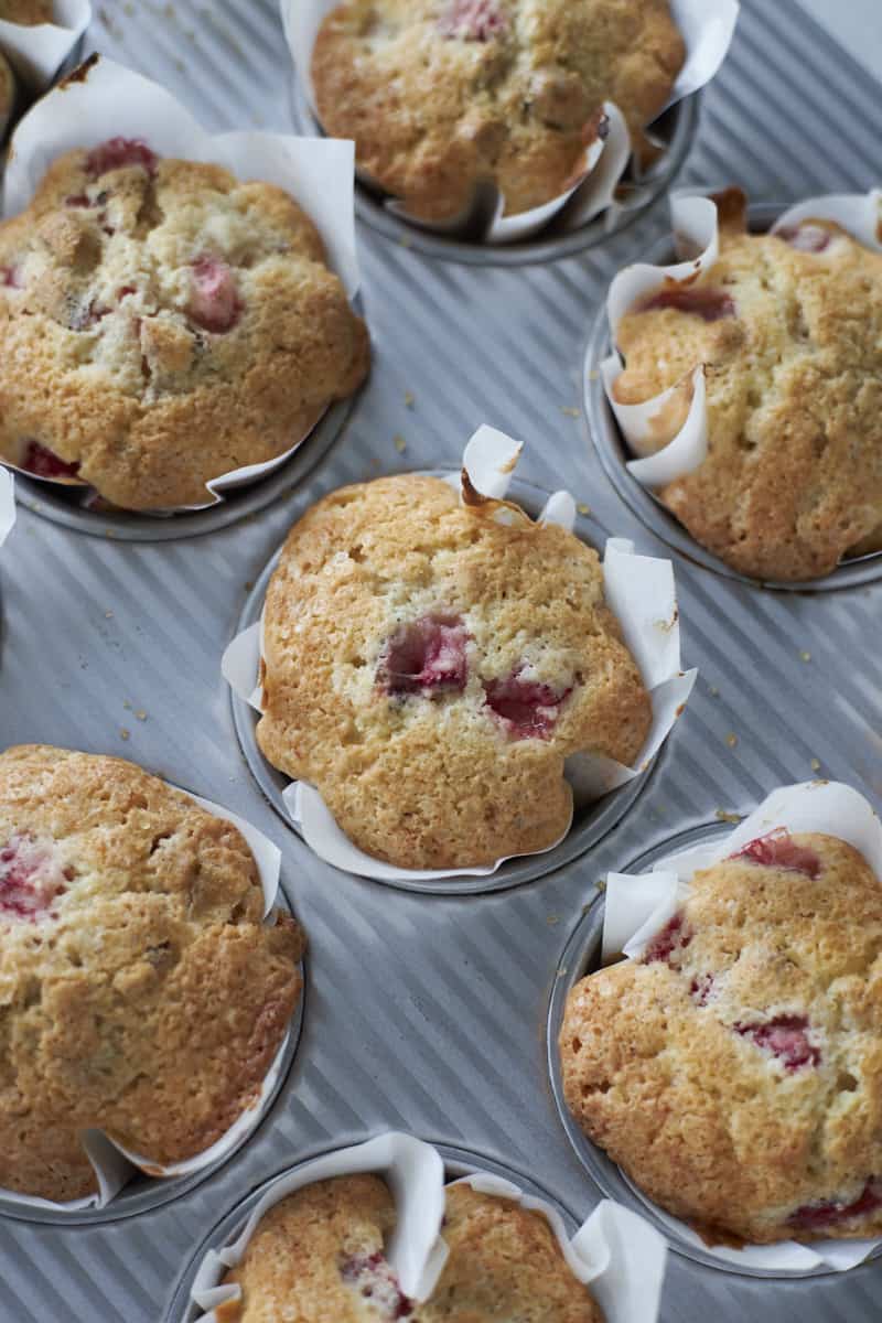 Muffins baked in a muffin tin.