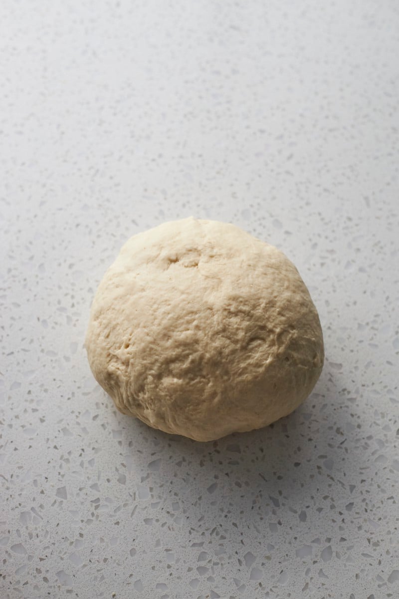 Dough in a ball after kneading.