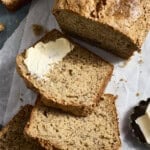 Slices of Sourdough Discard Banana Bread.
