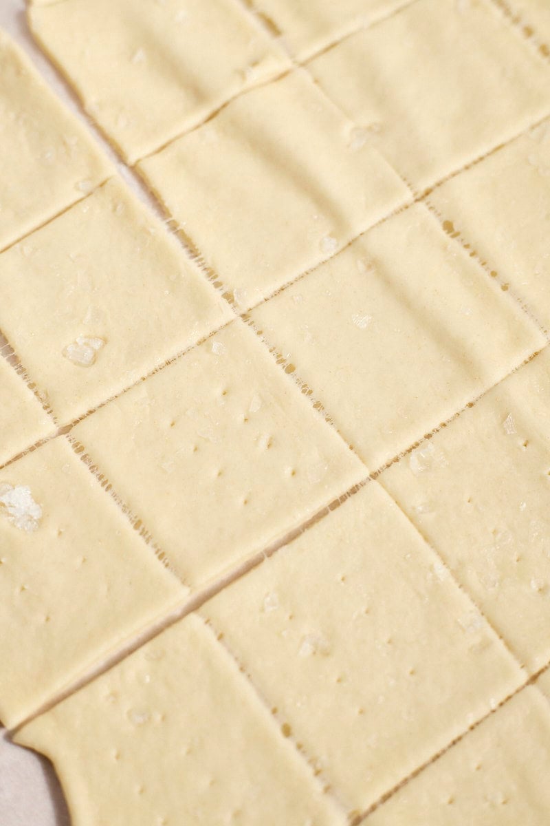 Rolled and sliced dough ready to bake.