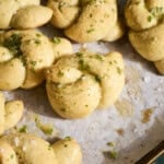 A pile of Sourdough Discard Garlic Knots.