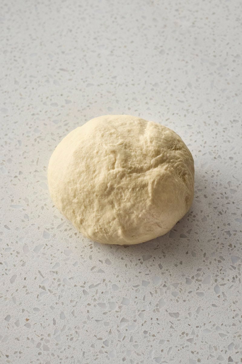 Dough in a ball after kneading.