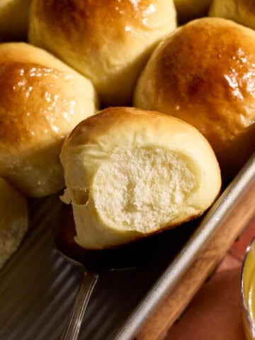 A side view of Hawaiian Dinner Rolls.