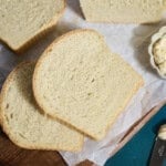 Slices of Sourdough Discard Sandwich Bread.