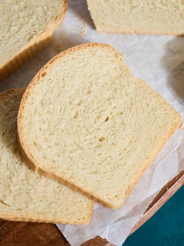 Slices of Sourdough Discard Sandwich Bread.
