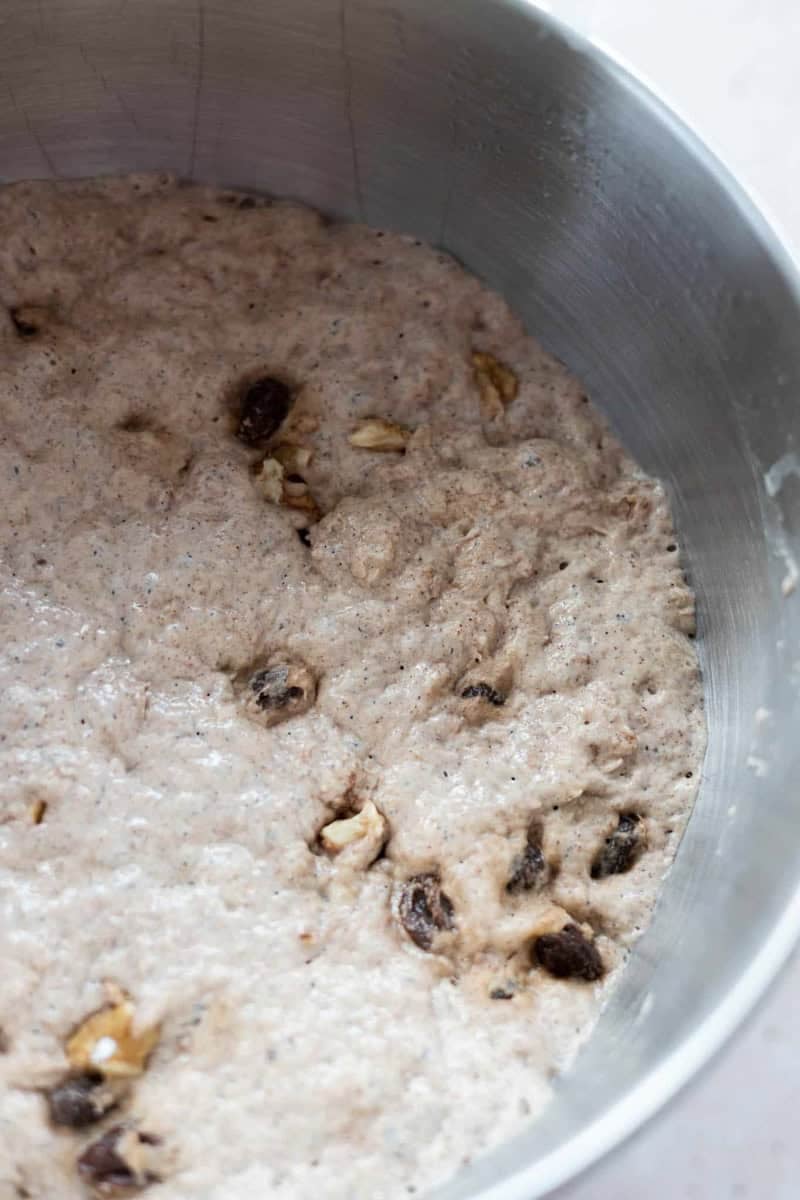 Dough in a bowl after rising.
