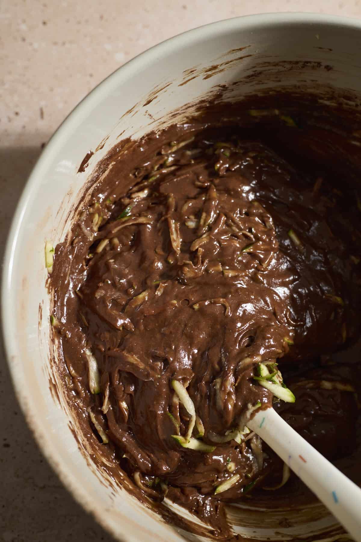 Mixed batter in a large bowl.