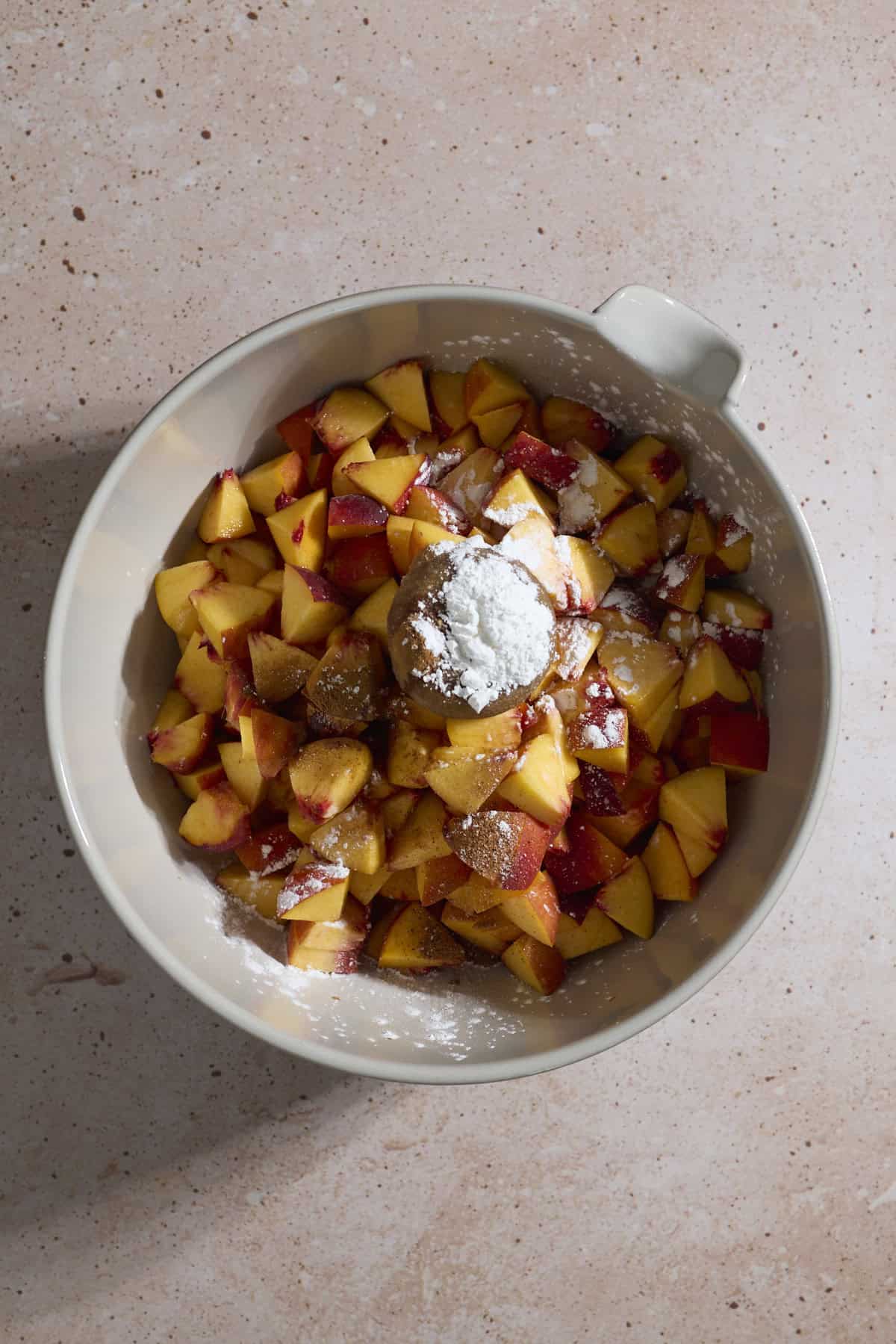 Filling ingredients in a large mixing bowl.
