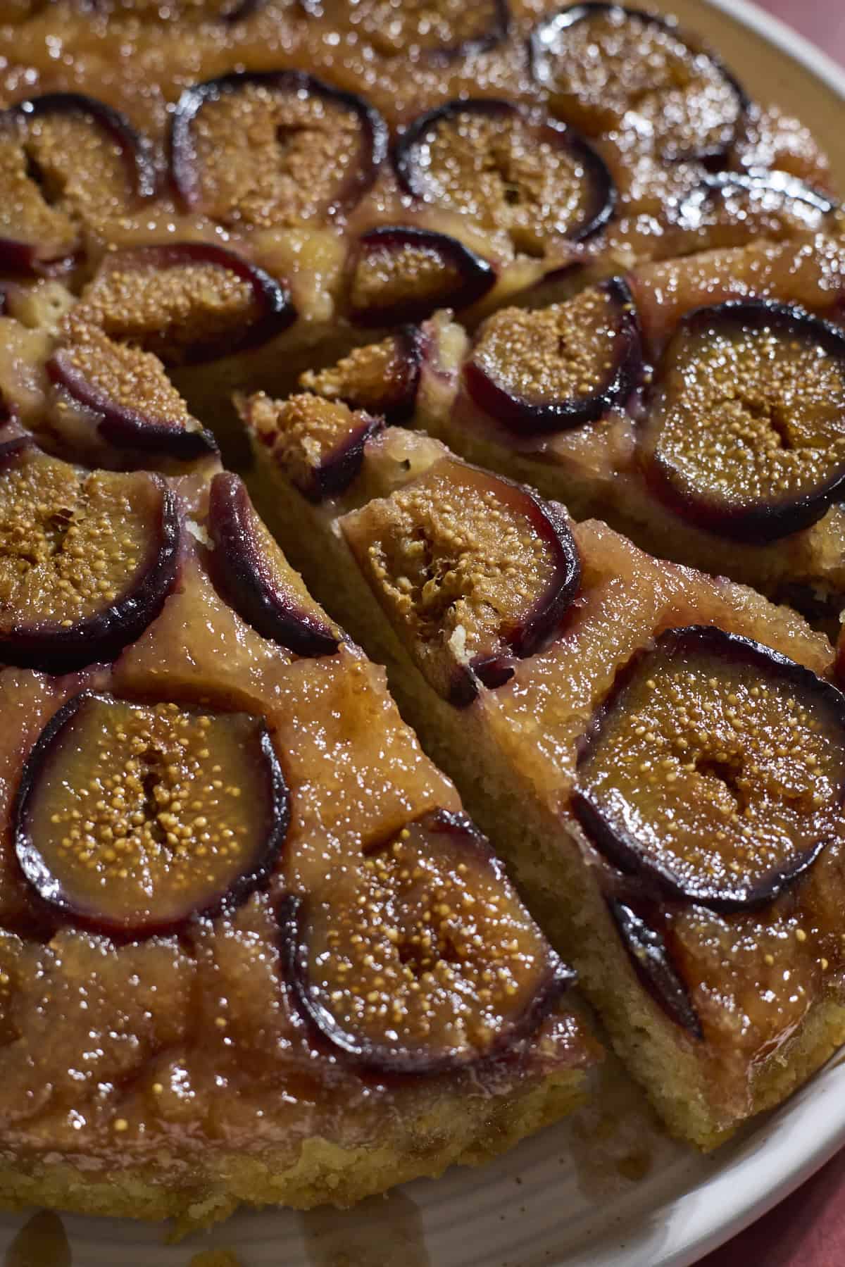 Figs on the top of the Sourdough Fig Cake.