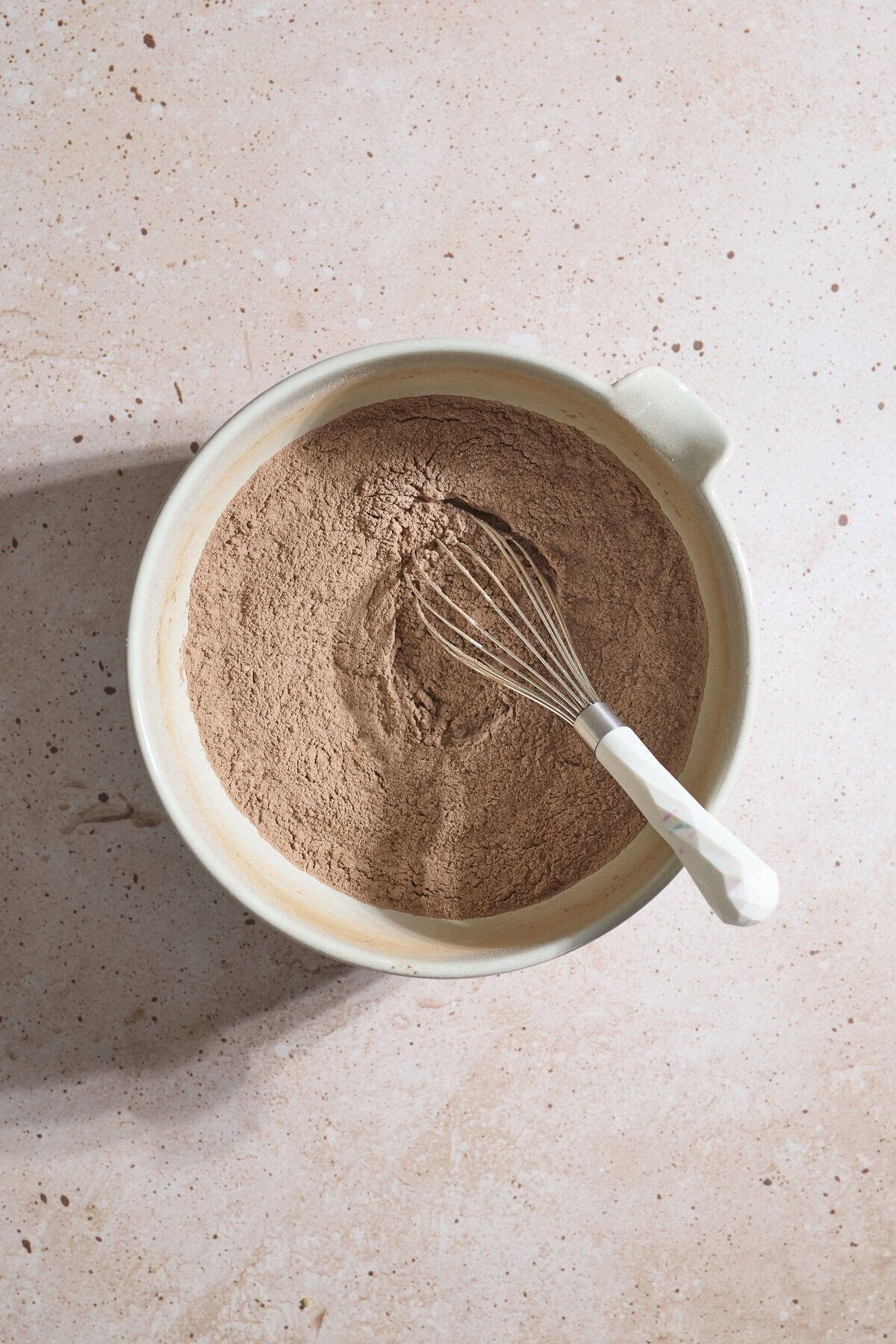 Dry ingredients in a large mixing bowl.