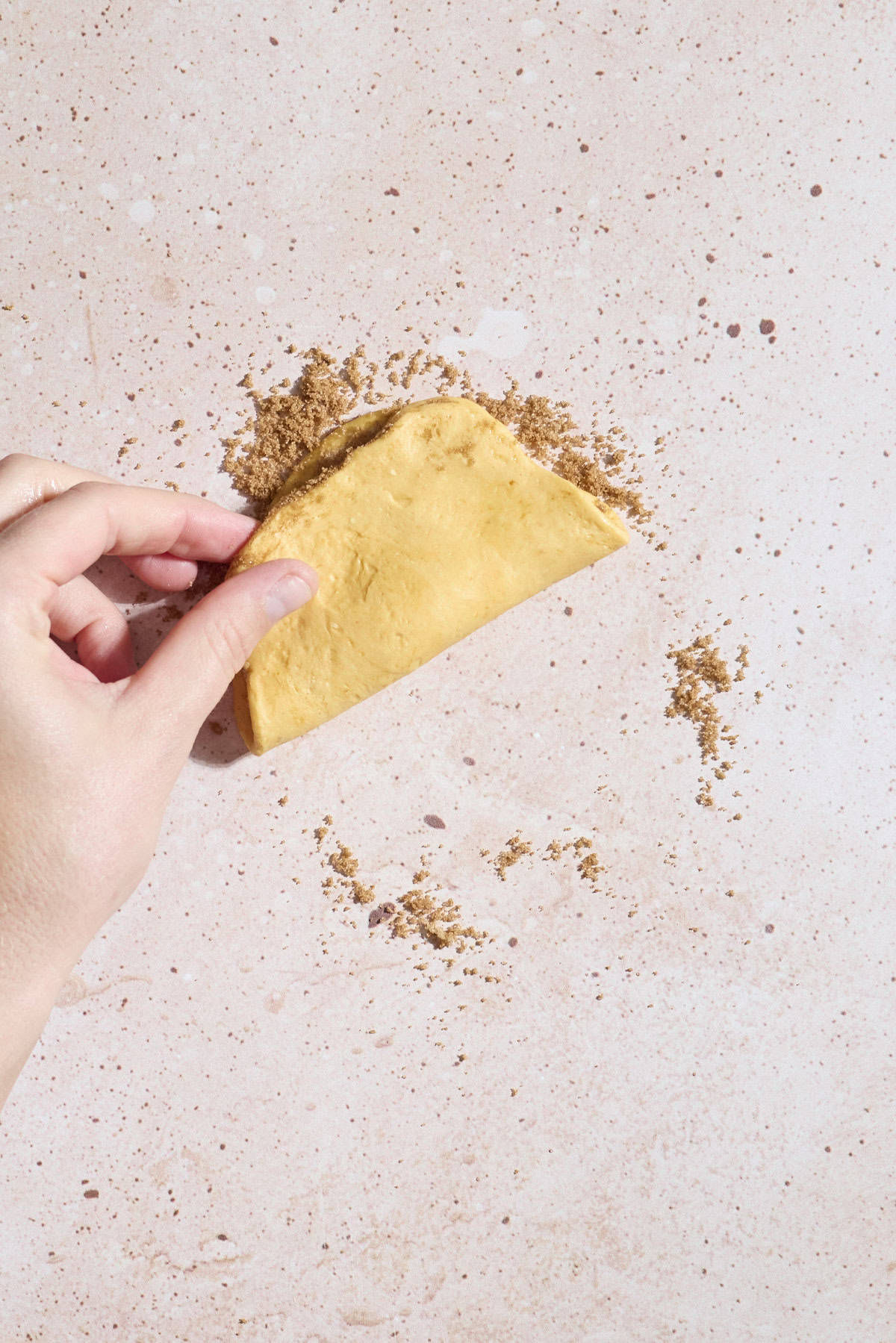 Dough layer folded in half.