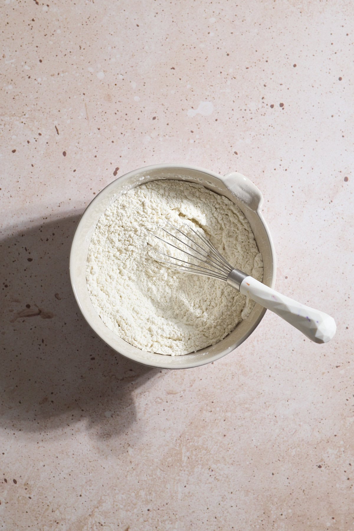 Dry ingredients mixed in a small bowl.