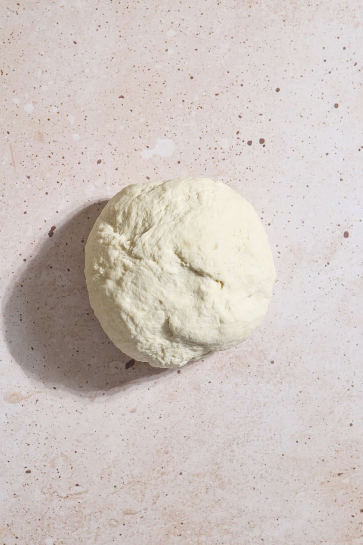 Dough in a smooth ball after kneading.
