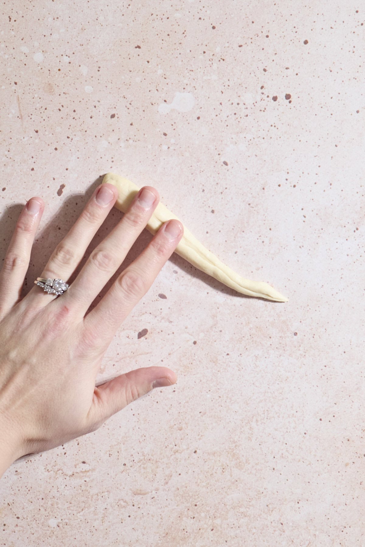 Dough rolled into a small rope.