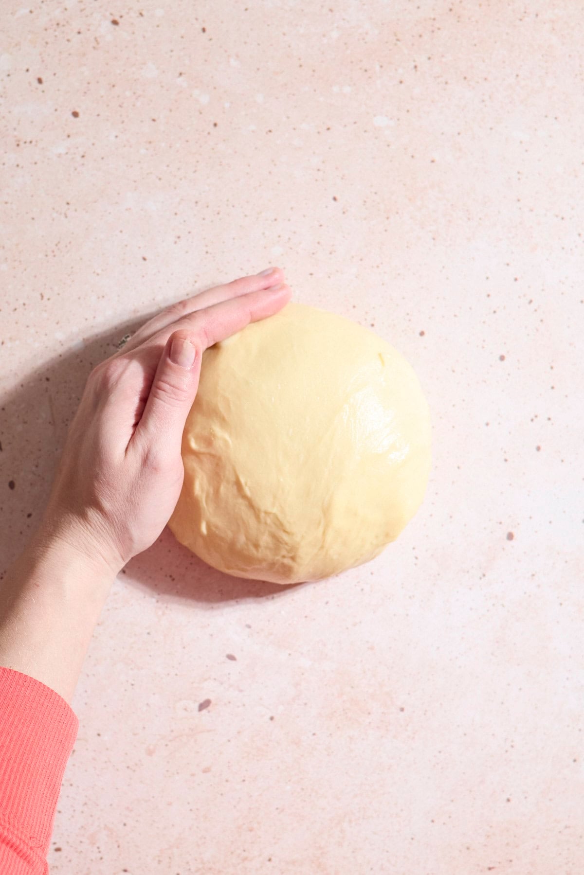 Dough pulled into a round ball.