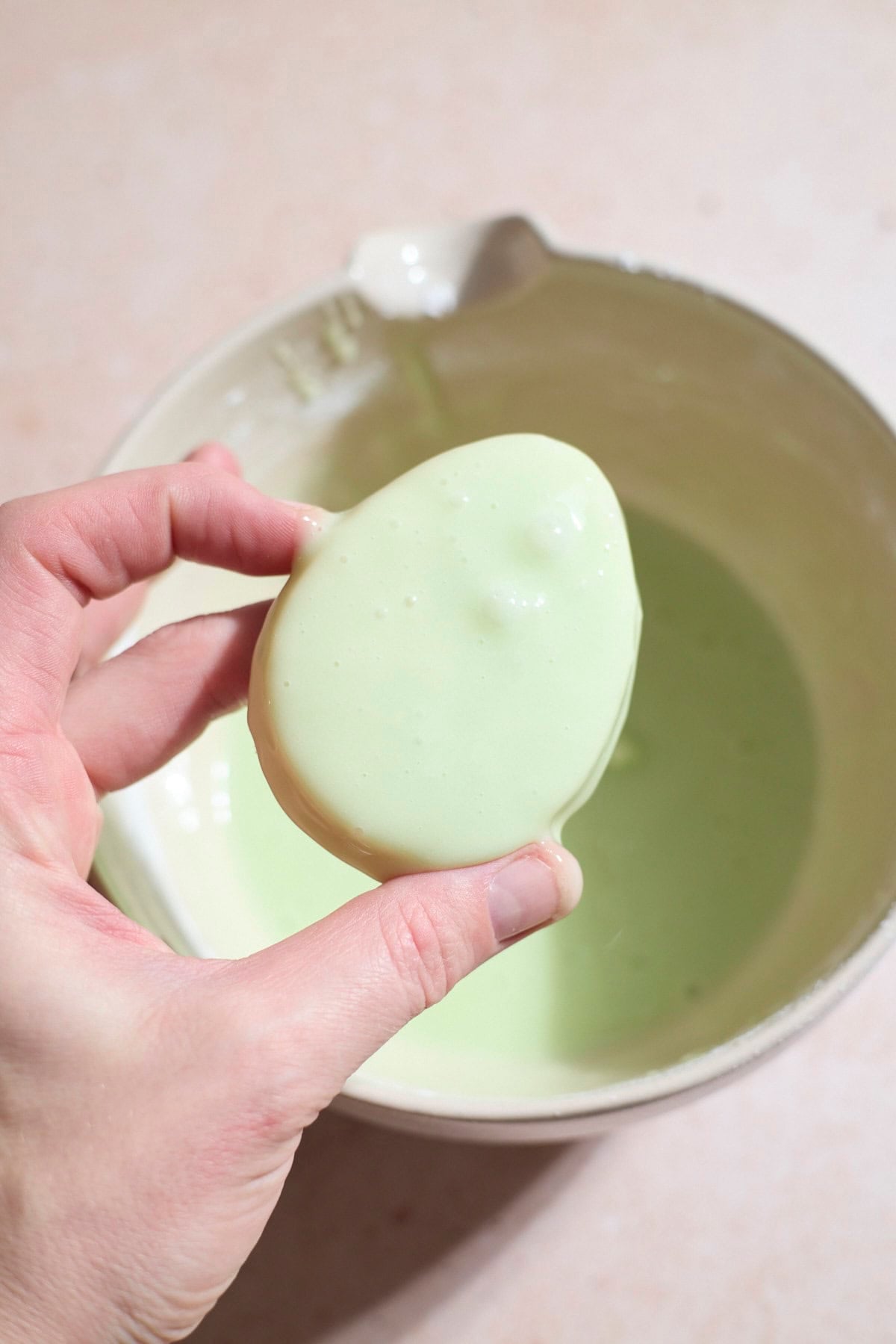 Icing on the surface of the cookie.