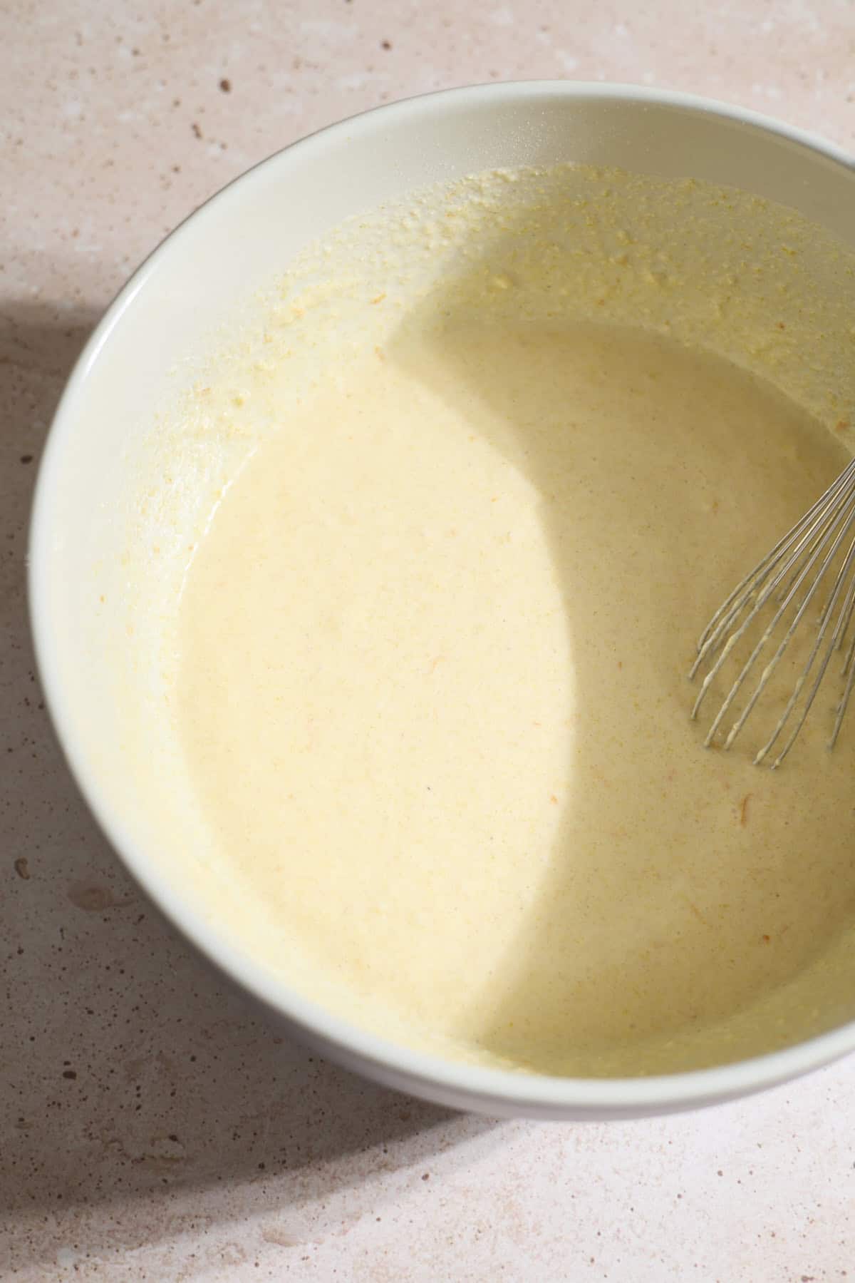 Batter in a large mixing bowl.