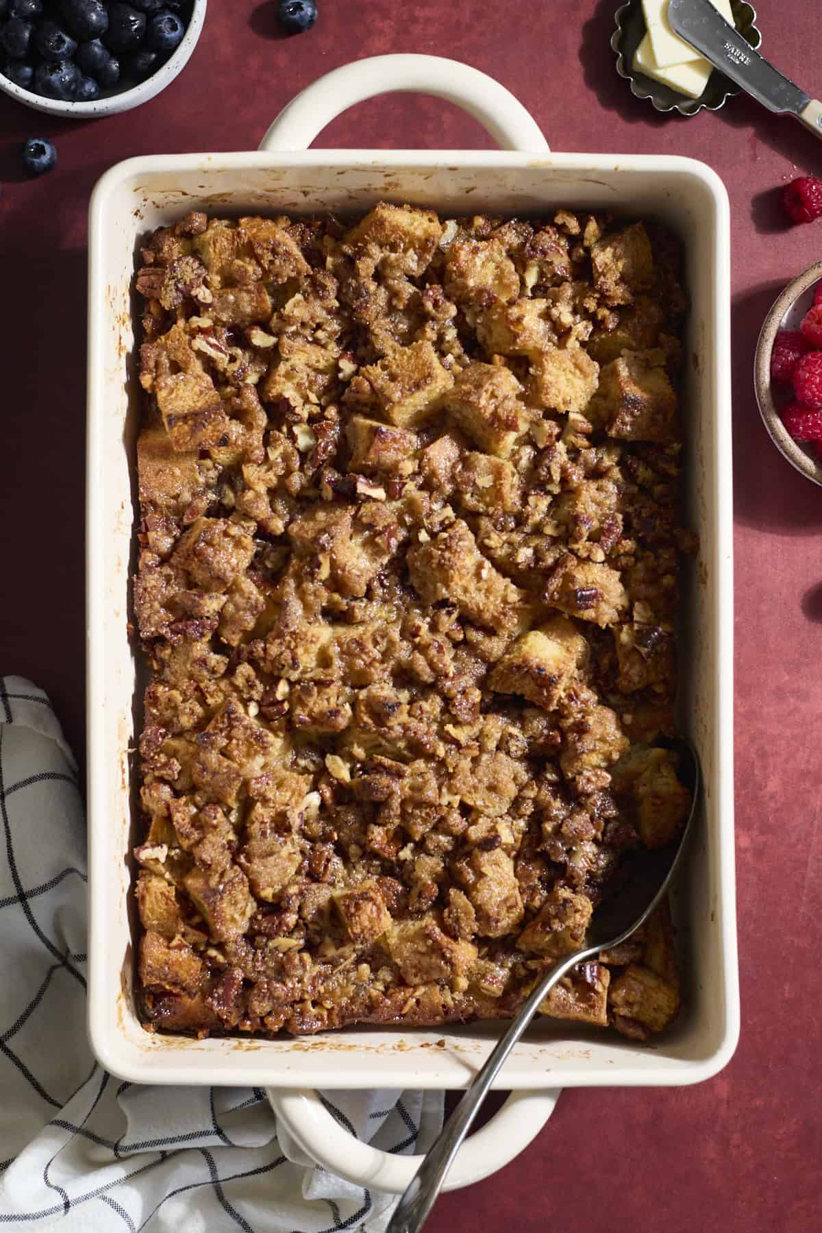 A baked Sourdough French Toast Casserole.