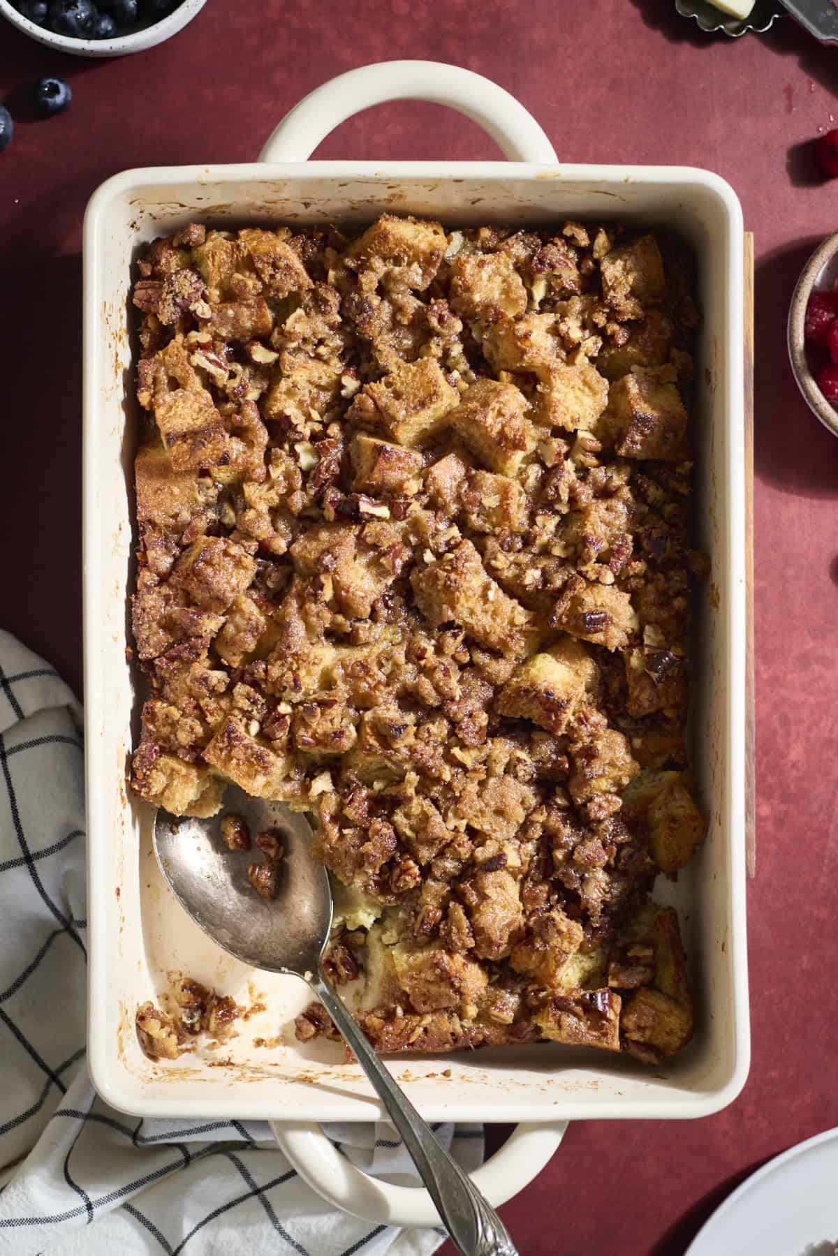 A baked Sourdough French Toast Casserole.