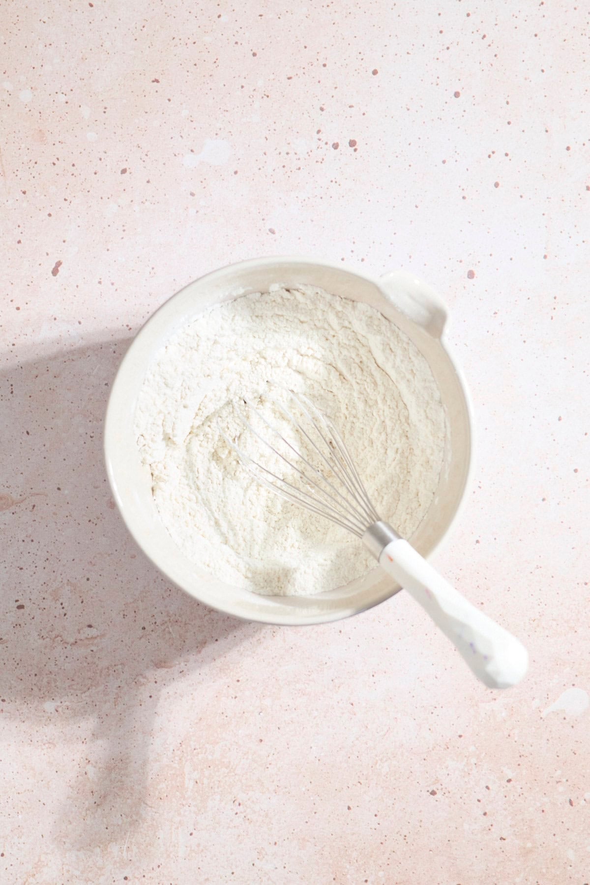 Dry ingredients in a small mixing bowl.