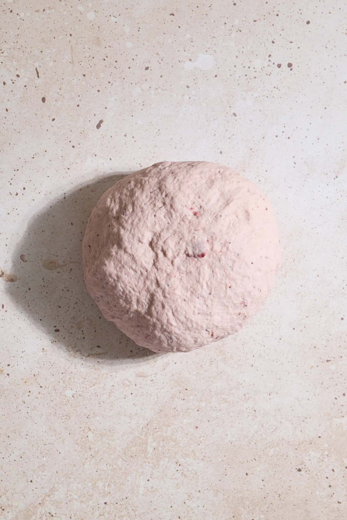 Dough in a smooth ball after kneading.
