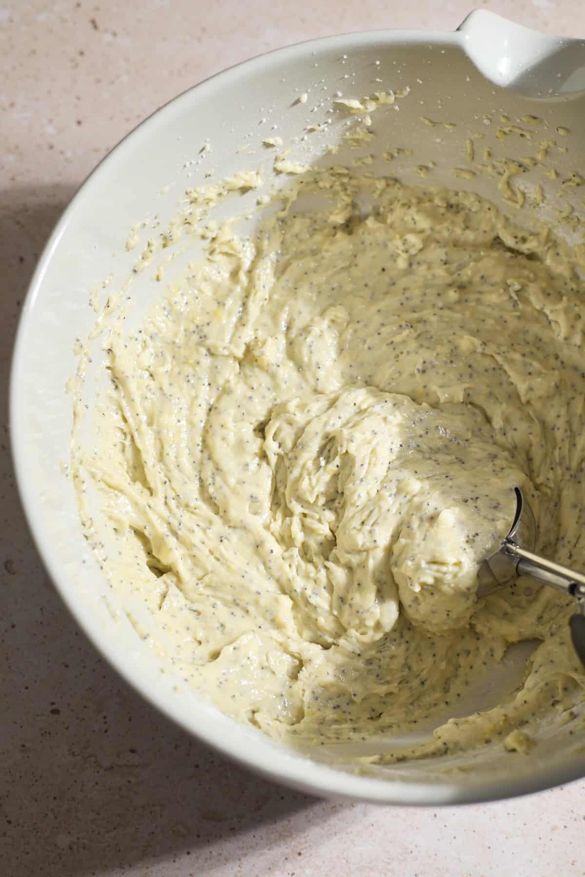 Batter in a large mixing bowl.