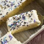 Slices of Sourdough Vanilla Sheet Cake.