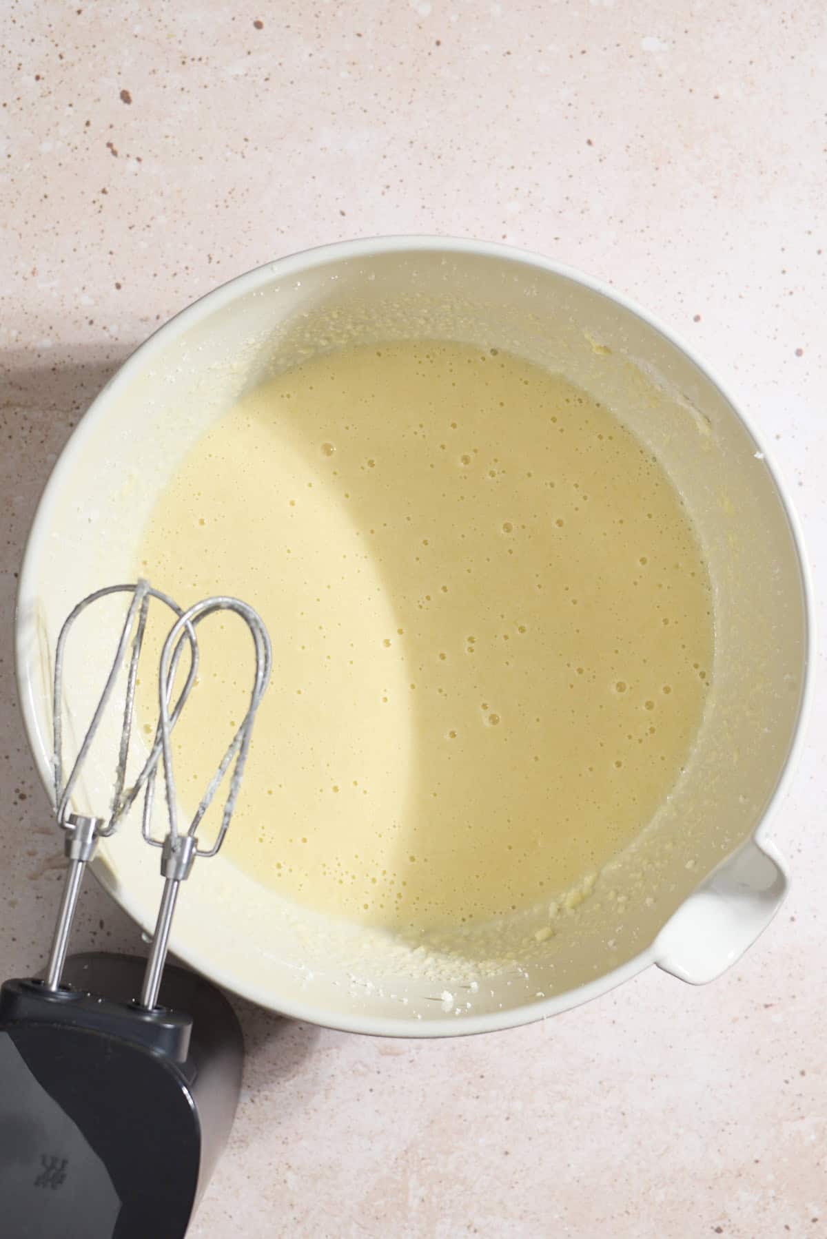 Batter in a large mixing bowl.