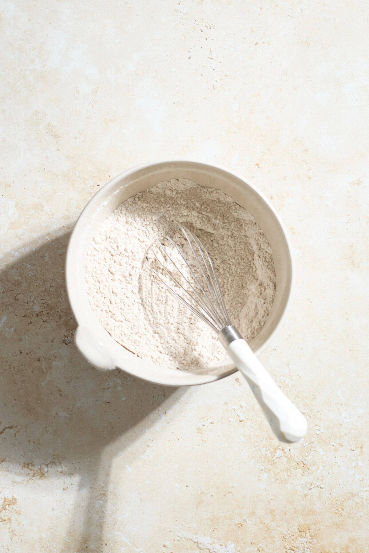 Dry ingredients in a small mixing bowl.