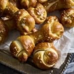 A pile of Sourdough Discard Halloween Pretzel Bones.