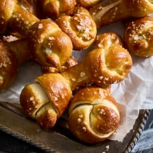 A pile of Sourdough Discard Halloween Pretzel Bones.