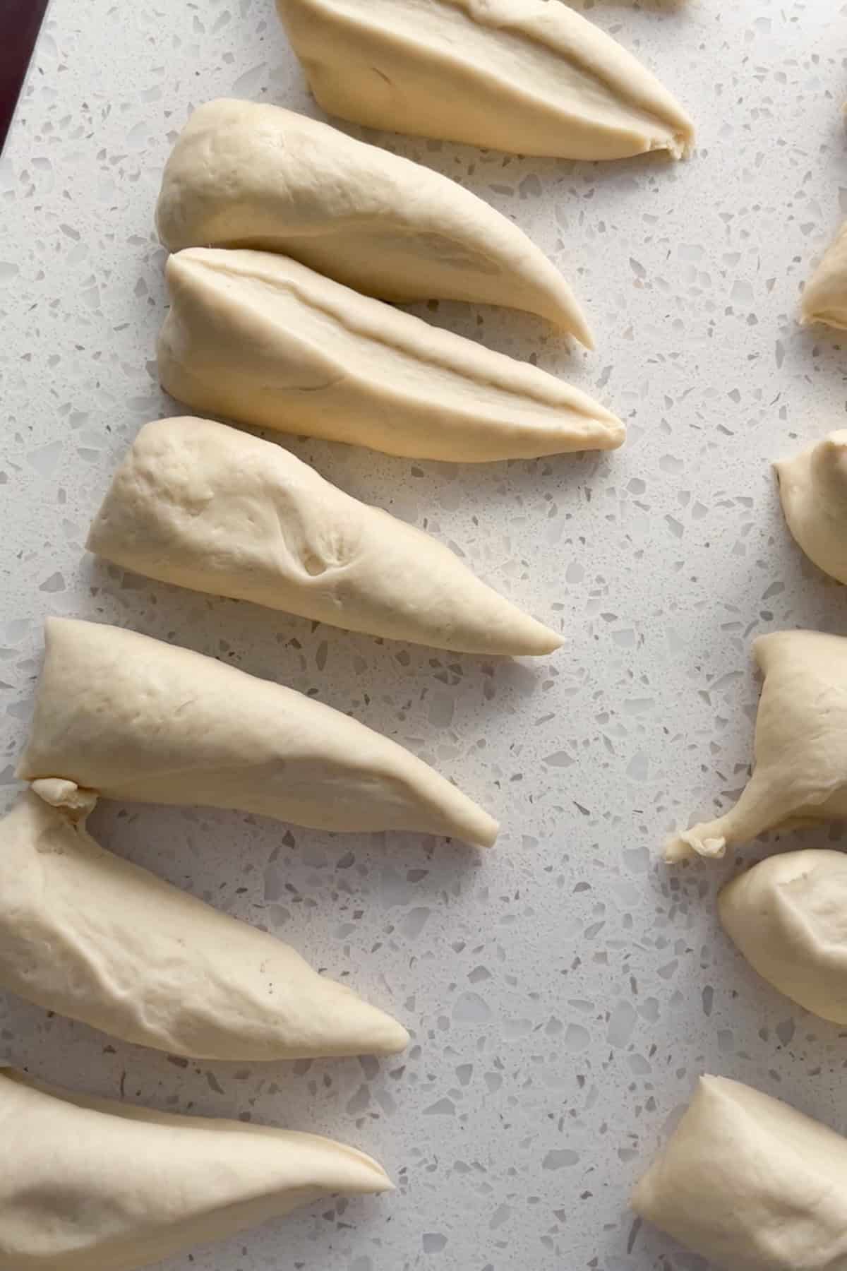 Dough divided into 16 pieces.