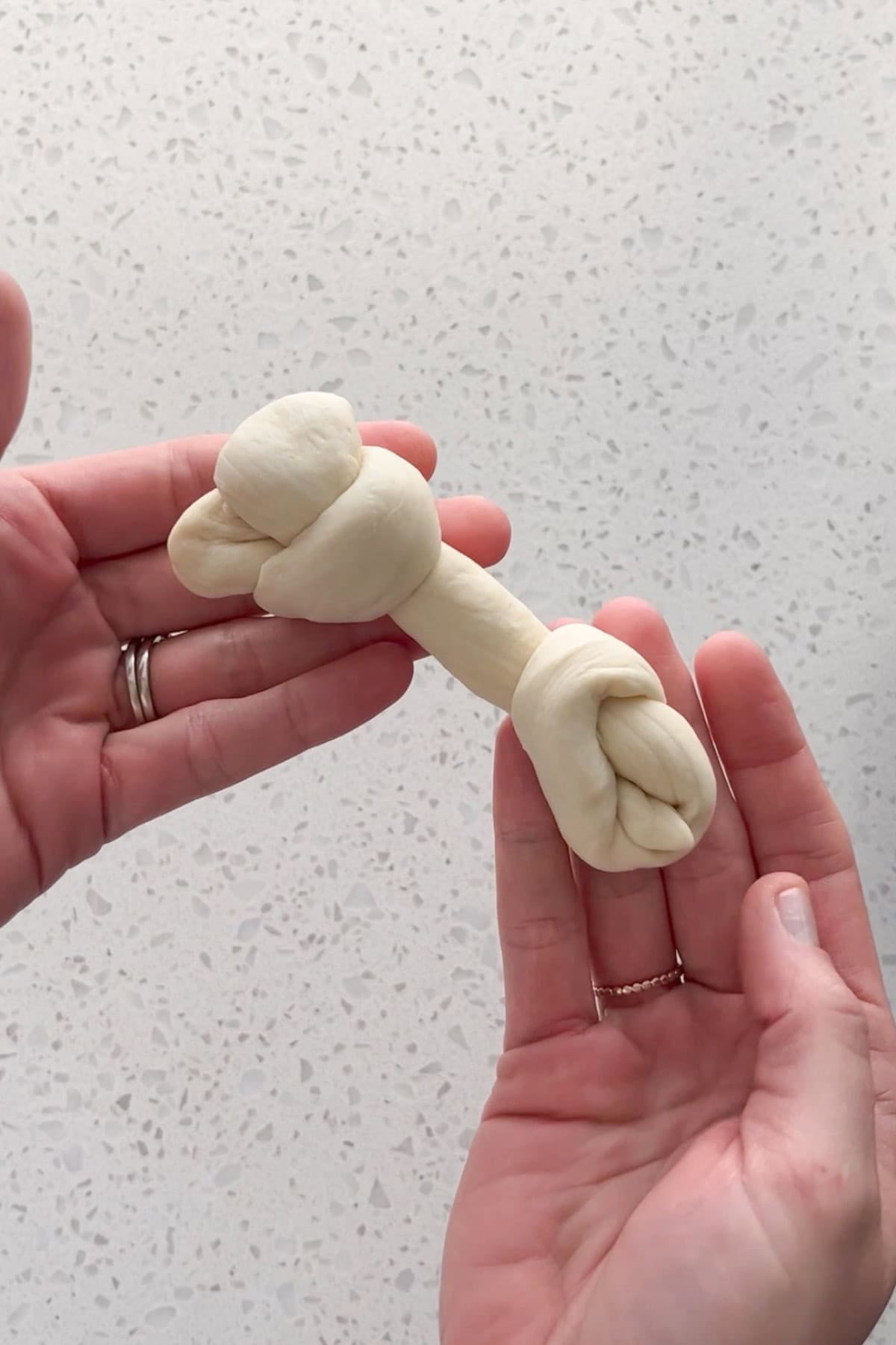 A shaped pretzel bone.