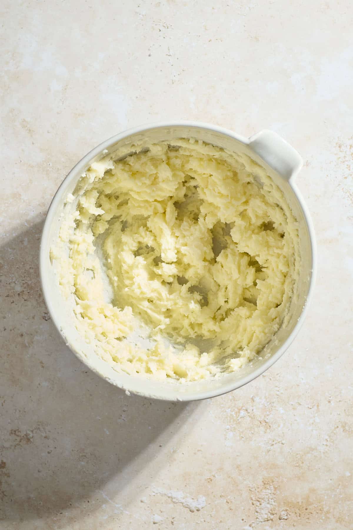 Creamed butter and sugar in a large mixing bowl.
